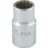 BOX 1/2" X 1/2" DR 12 PT REG CHROME