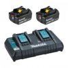 ENS. DE CHARGEUR DOUBLE ET 2 BATTERIES 18V 5AH (MAKITA)