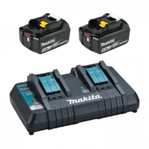 ENS. DE CHARGEUR DOUBLE ET 2 BATTERIES 18V 5AH (MAKITA)
