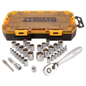 JEU DE DOUILLES 1/4''DR ET 3/8''DR (34 PCS) DEWALT