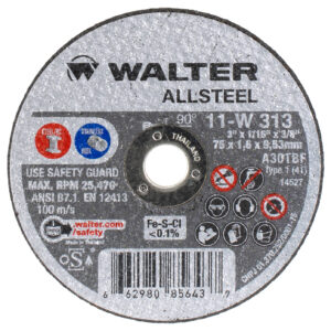 ALLSTEEL 3X1/16X3/8'' T1 CUT-OFF WHEEL