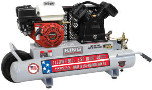 COMPRESSEUR À AIR TYPE BROUETTE À ESSENCE 10 GAL. (KING)
