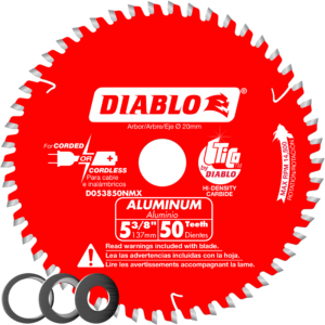 LAME POUR ALUMINIUM 5-3/8  50D AVEC REDUCTEURS VAR.