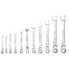 Jeu de clé combinée à cliquet et tête ovale articlée (11 pcs
