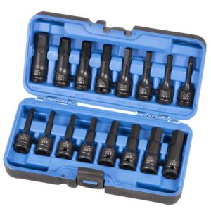 BOX À CHOC 1/2" DR HEX. SAE/ métrique  (16 PCS)