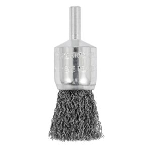 Brosse métallique 3/4 X1/4" axiale ondulée montée sur axe 1/