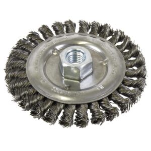 Brosse métallique 5"x 1/2 x 5/8-11NC  fils noués, filetée