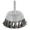 Brosse métallique 2-3 / 8" x 1/4" noeud monté sur axe