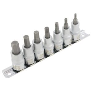 BOX 3/8" DR X 2" long à embouts hex.métrique (7 PCS)