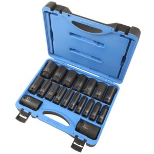 BOX À CHOC 1/2" DR PROFOND 6 PANS SAE (19 PCS)