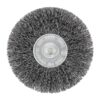 Brosse métallique 3 x 1/4" radiale ondulée montée sur axe de