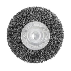 Brosse métallique 2" x 1/4" radiale montée sur axe