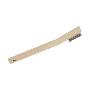BROSSE EN STAINLESS 7-3/4" MANCHE EN BOIS