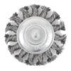 Brosse métallique 3 x 1/4" radiale noués montée sur axe de 1