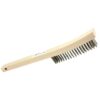 BROSSE EN STAINLESS 13-3/4" MANCHE EN BOIS