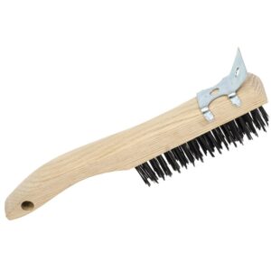 BROSSE D'ACIER 9-1/2" MANCHE EN BOIS