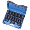 BOX À CHOC 3/4" DR PROFOND 6 PANS métrique (17 PCS)