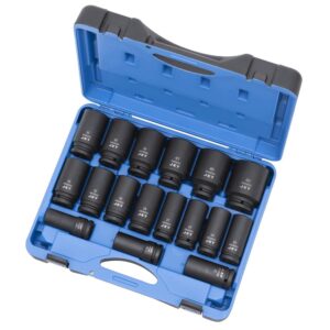 BOX À CHOC 3/4" DR PROFOND 6 PANS métrique (17 PCS)
