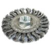 Brosse métallique 4"x 1/2 x 5/8-11NC  fils noués, filetée