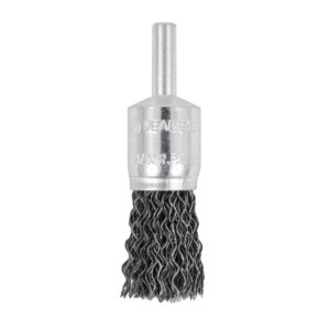 Brosse métallique 1/2 x 1/4" axiale ondulée montée sur axe