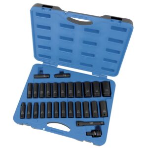 BOX À CHOC 1/2" DR PROFOND 6 PANS SAE-métrique (27 PCS)