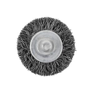 Brosse métallique 1-1/2" x 1/4" radiale montée sur axe