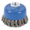 Brosse boisseau à fils noués 3 x 5/8-11 NC Stainless