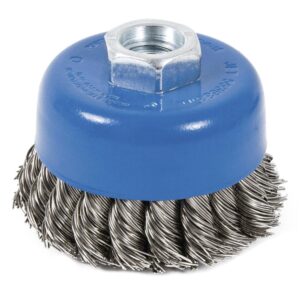 Brosse boisseau à fils noués 3 x 5/8-11 NC Stainless