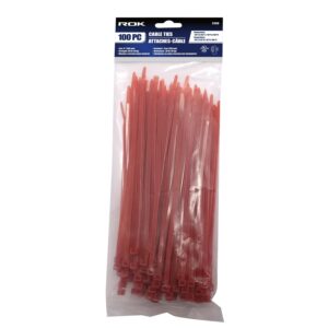 ATTACHE DE NYLON 8" ROUGE (100 PCS) SHOPRO