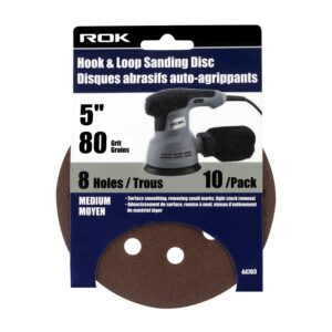 SABLÉ DISQUE 5" 8 TROUS  GR 80 (10 PCS) ROK