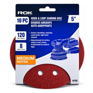 SABLÉ DISQUE 5" 8 TROUS  GR 120 (10 PCS) ROK