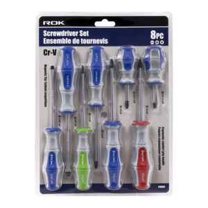 ENS,DE TOURNEVIS AVEC EMBOUT MAGNÉTIQUE  8PCS (ROK)