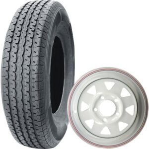 PNEU RADIAL ET JANTE ST205-75R14 6PR 5T BLANC