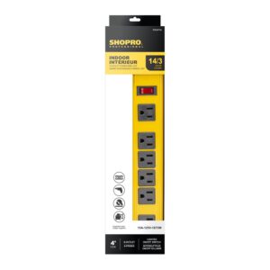 BARRE D'ALIMENTATION 6 PRISES, 4' CORDON 15AMP