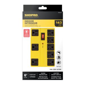 BARRE D'ALIMENTATION MÉTAL 8 PRISES (SHOPRO)