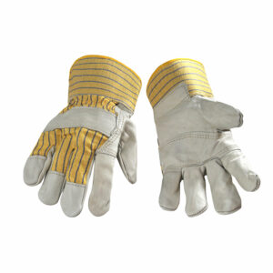 GANT CUIR VACHE JAUNE RAYÉ BLEU XL