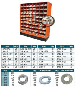 CASIER 022-019 + KIT ASSORTI DE BOLTS GR 5