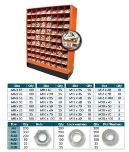 CASIER 022-019 + KIT ASSORTI DE BOLT MÉTRIQUE 8.8