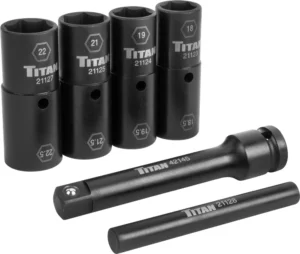 DOUILLES À CHOCS DOUBLE EMBOUTS 1/2" DR (6 PCS) TITAN