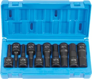 DOUILLES-TOURNEVIS À CHOCS HEX 1/2''DR (10 PCS)