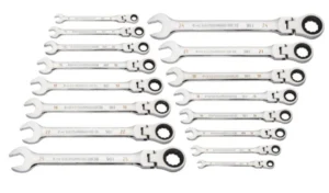 ENS. DE CLÉS COMBINÉES CLIQUET MÉTRIQUE (16 PCS)